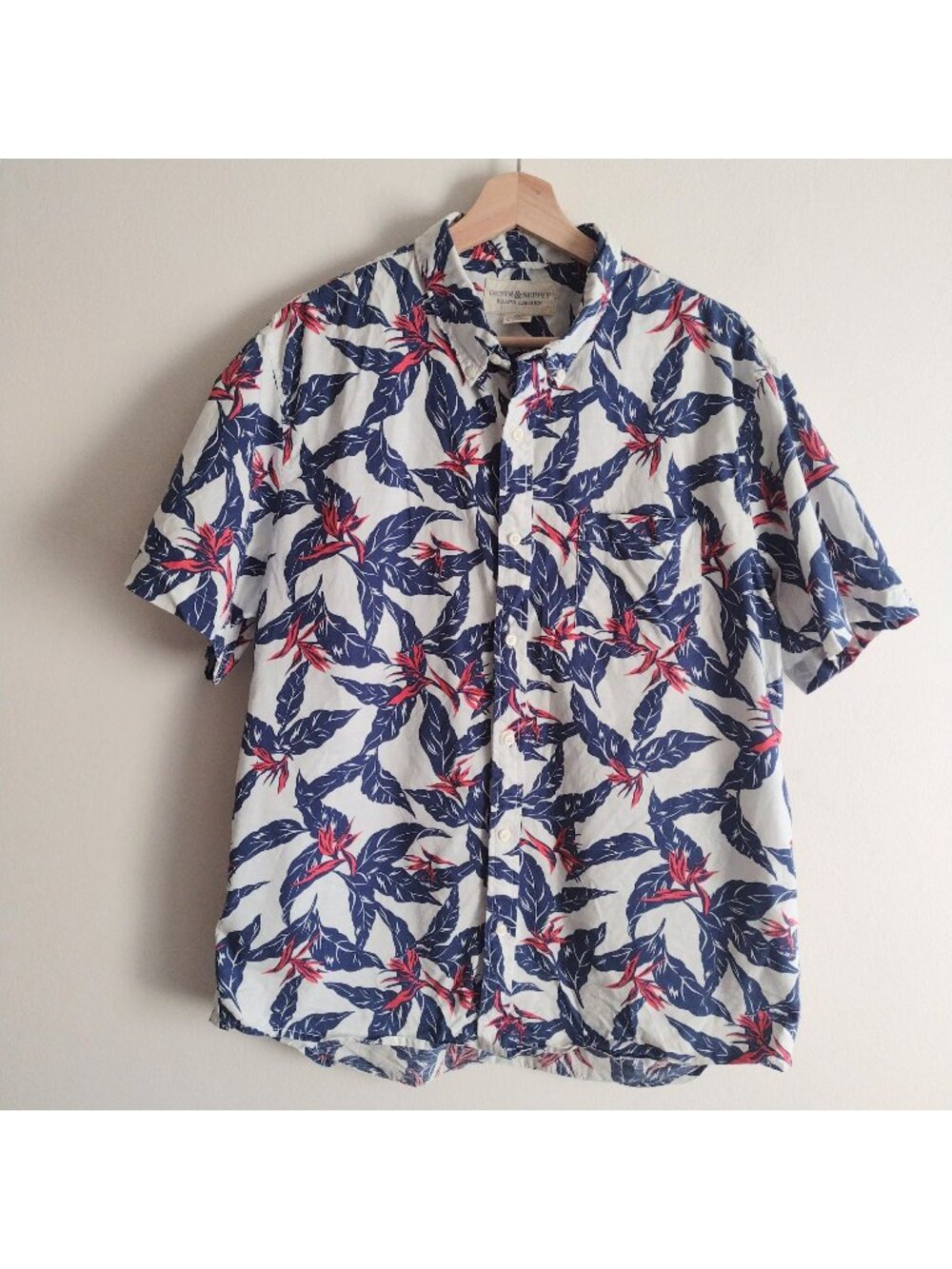 Denim & Supply Ralph Lauren Mens Print Shirt XL Tropical Lightweight Cotton Top